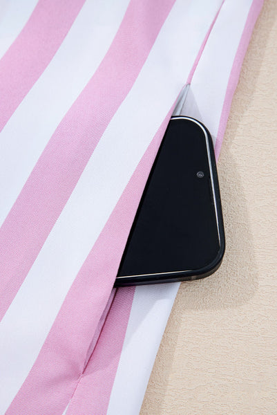 Striped Bracelet Sleeve Loose Mini Dress