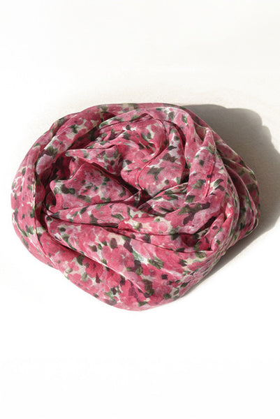 Sachet Pink Floral Print Lightweight Large Scarf