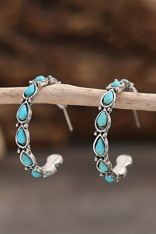 Turquoise C-shape Earrings