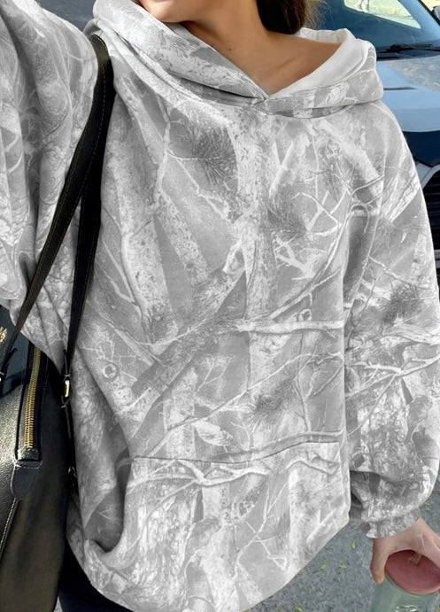 Woodland Print Oversized Sporty Hoodie
