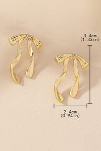 Bow Knot Gold Tone Stud Earrings
